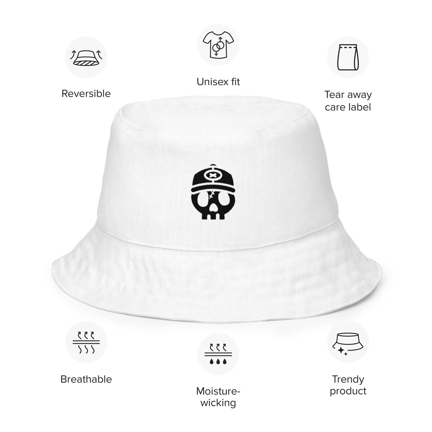 REVERSIBLE BUCKET HAT X BLACK/WHITE