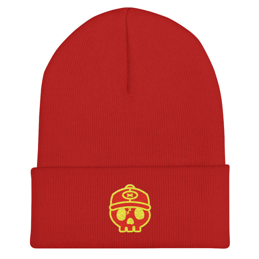 RED X EMBROIDERED CUFF BEANIE X RED LOGO