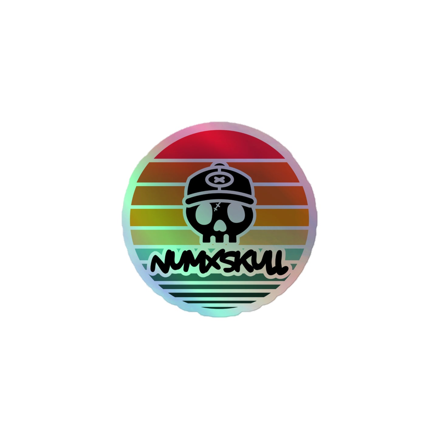 Holographic Sticker X Sunset Skull LOGO Sticker