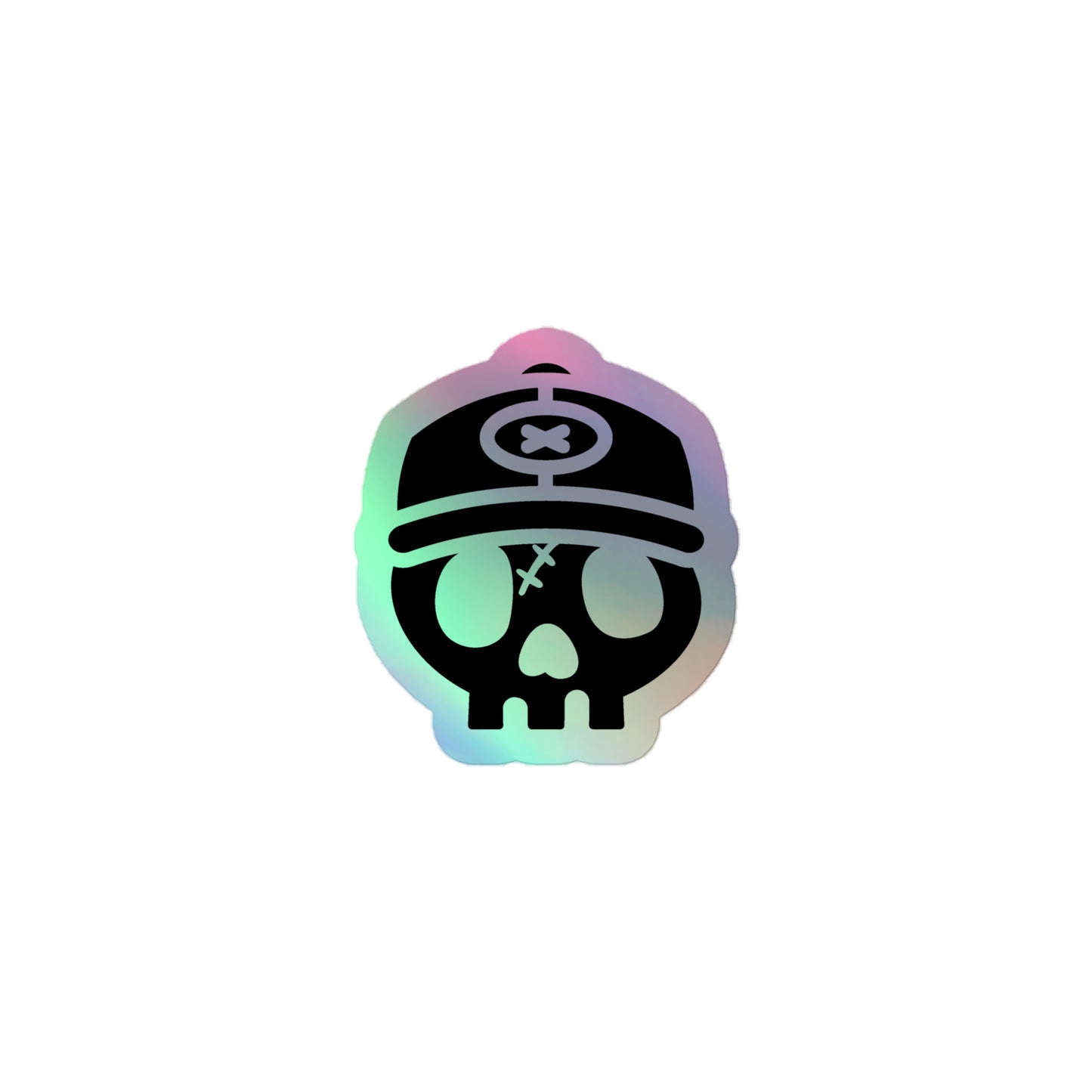 Holographic Sticker X Skull LOGO