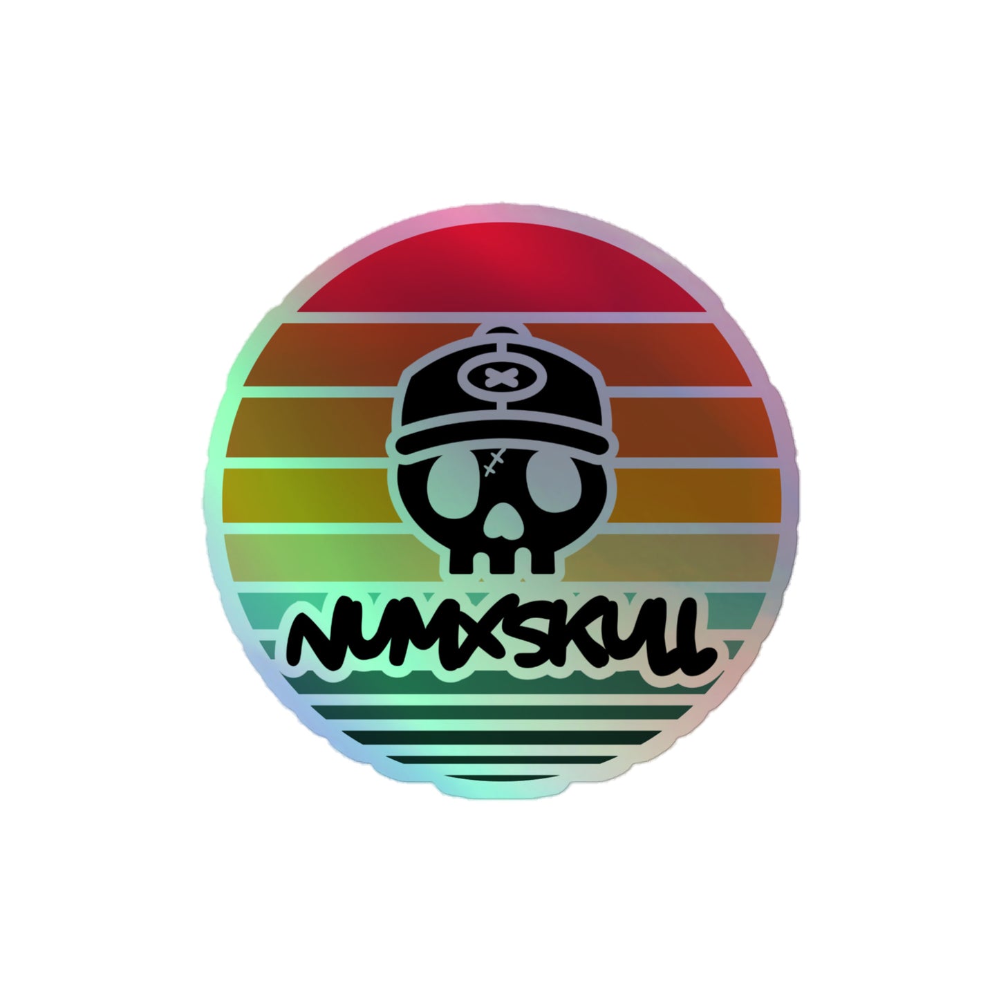 Holographic Sticker X Sunset Skull LOGO Sticker