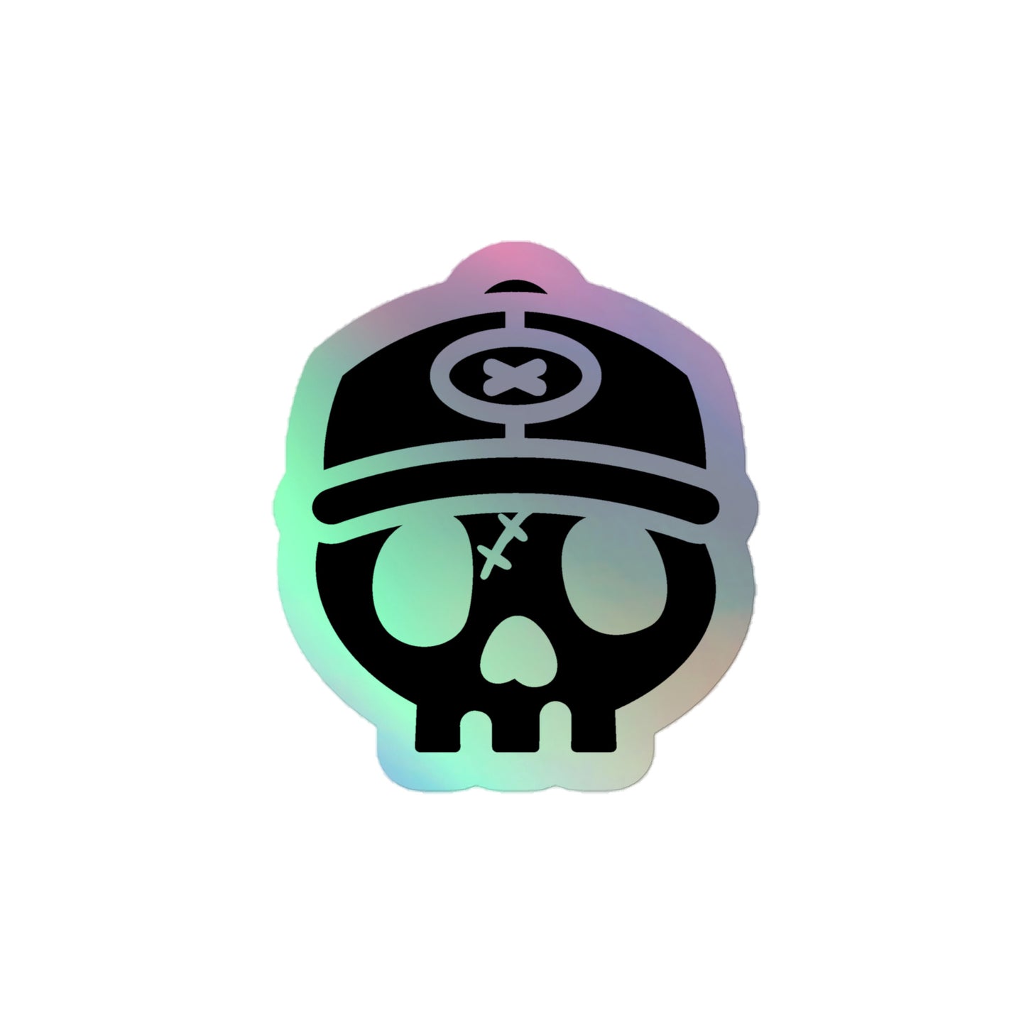 Holographic Sticker X Skull LOGO