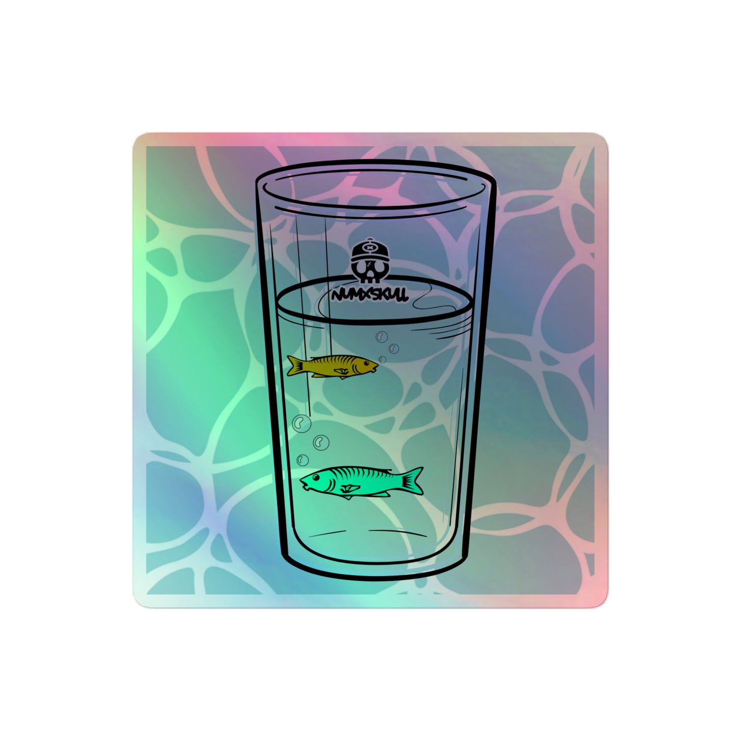 Holographic Sticker X Fish Glass