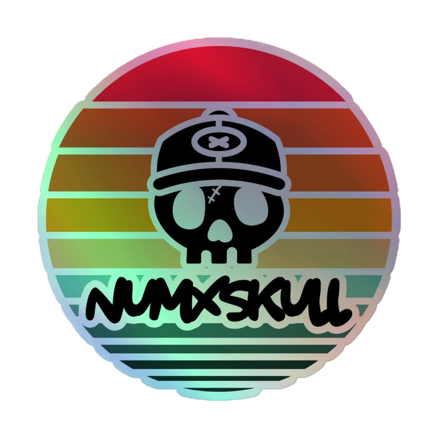 Holographic Sticker X Sunset Skull LOGO Sticker