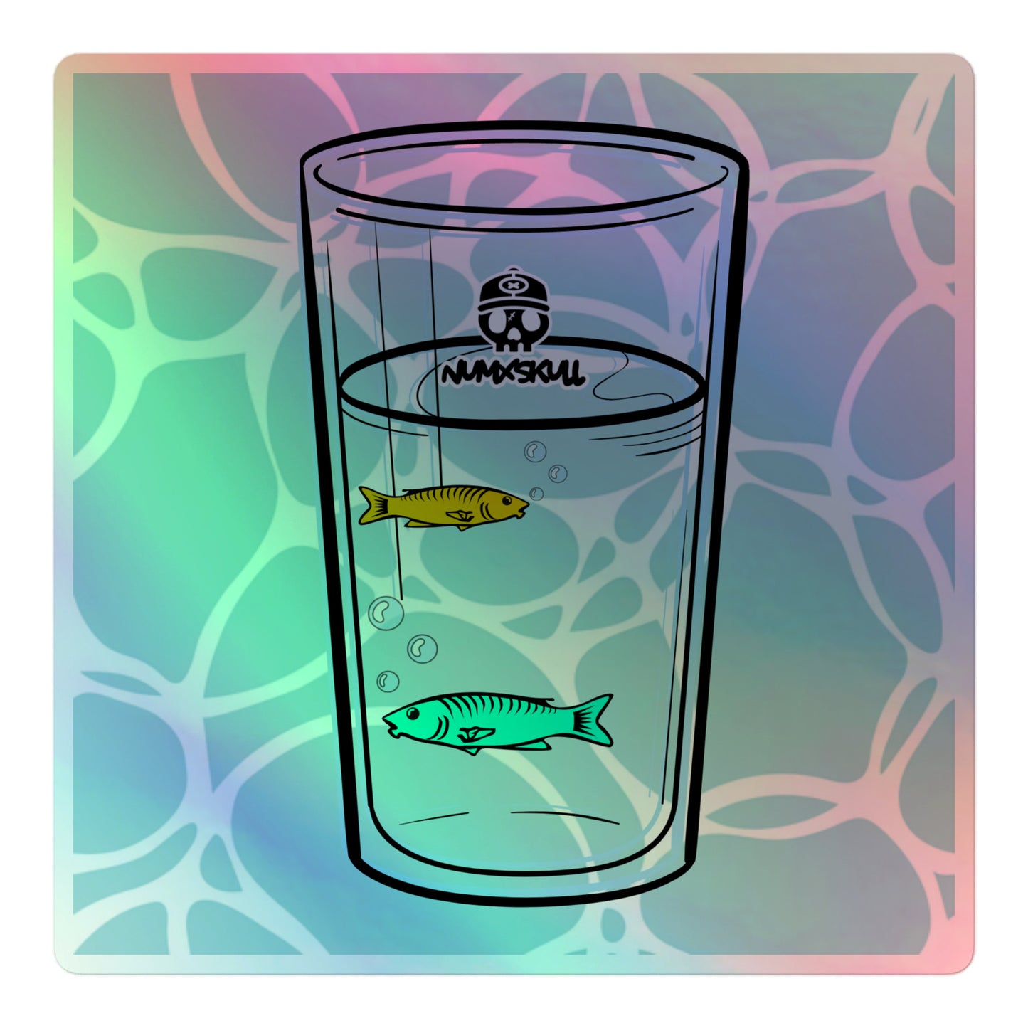 Holographic Sticker X Fish Glass