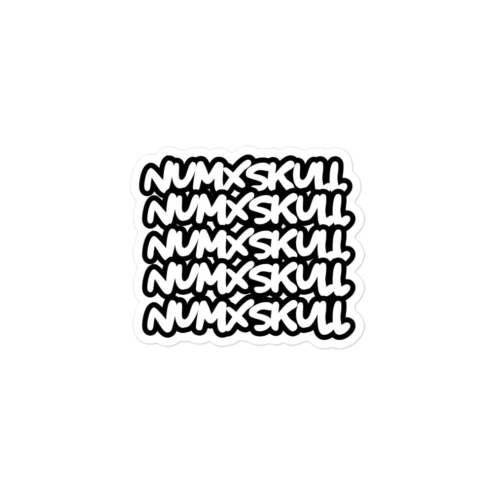 STACKED LOGO STICKER X WHITE and BLACK