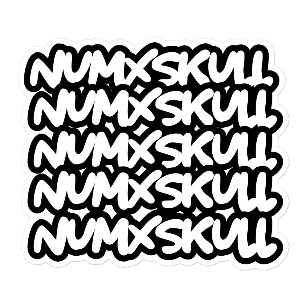 STACKED LOGO STICKER X WHITE and BLACK