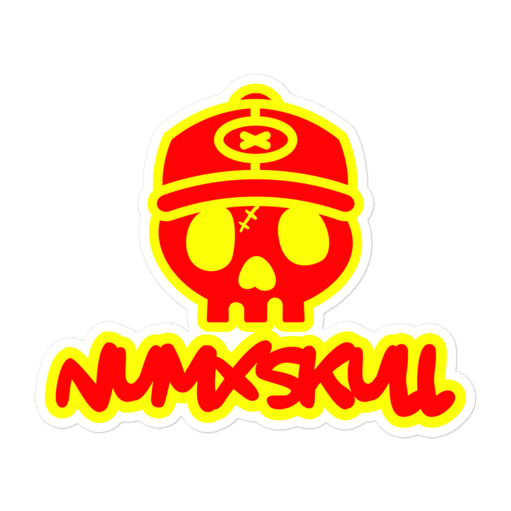 LOGO STICKER X WITH SKULL X RED and YELLOW