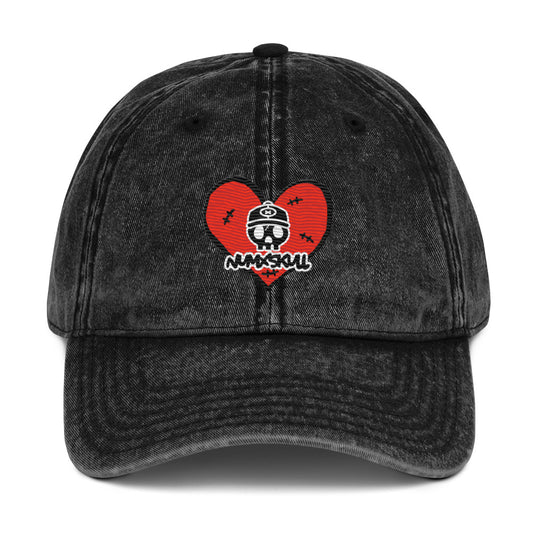 HEART LOGO X BLACK SMOKE VINTAGE X COTTON TWILL HAT