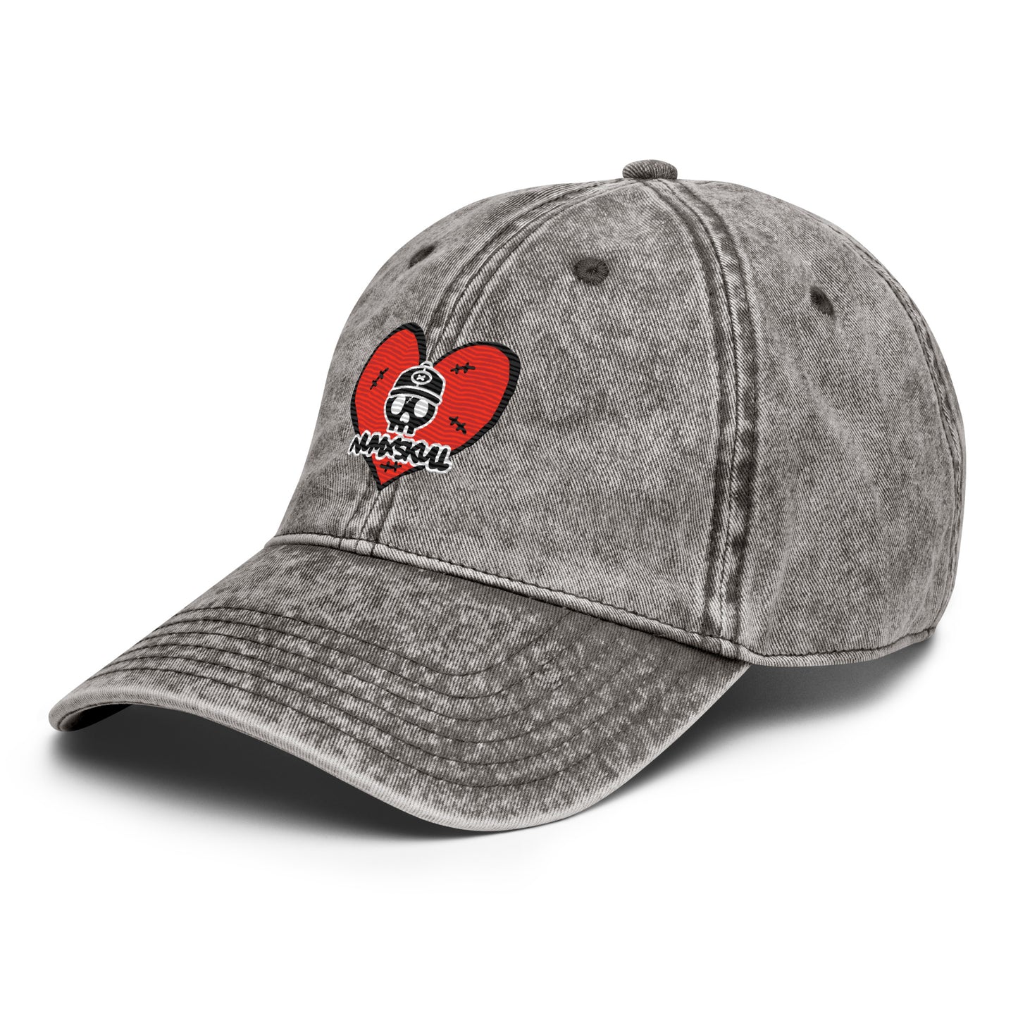 HEART LOGO X CHARCOAL GREY VINTAGE X COTTON TWILL HAT