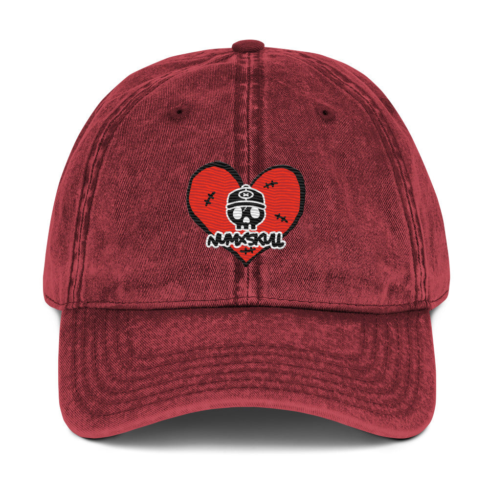 HEART LOGO X MAROON VINTAGE X COTTON TWILL HAT