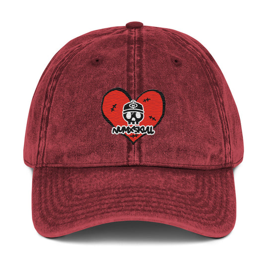 HEART LOGO X MAROON VINTAGE X COTTON TWILL HAT