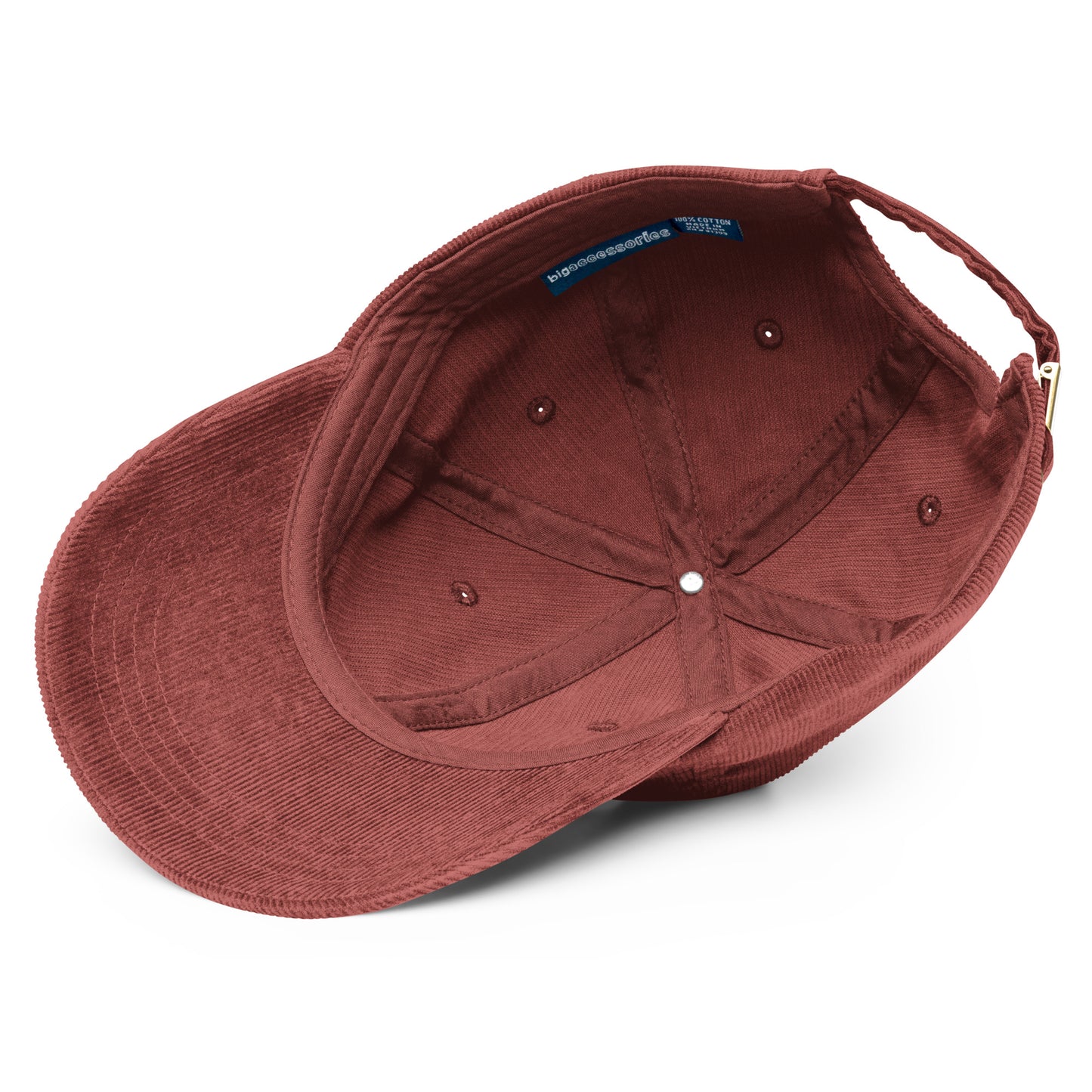 BURGUNDY RUST CORDUROY HAT X UNISEX EMBROIDERED, VINTAGE STYLE