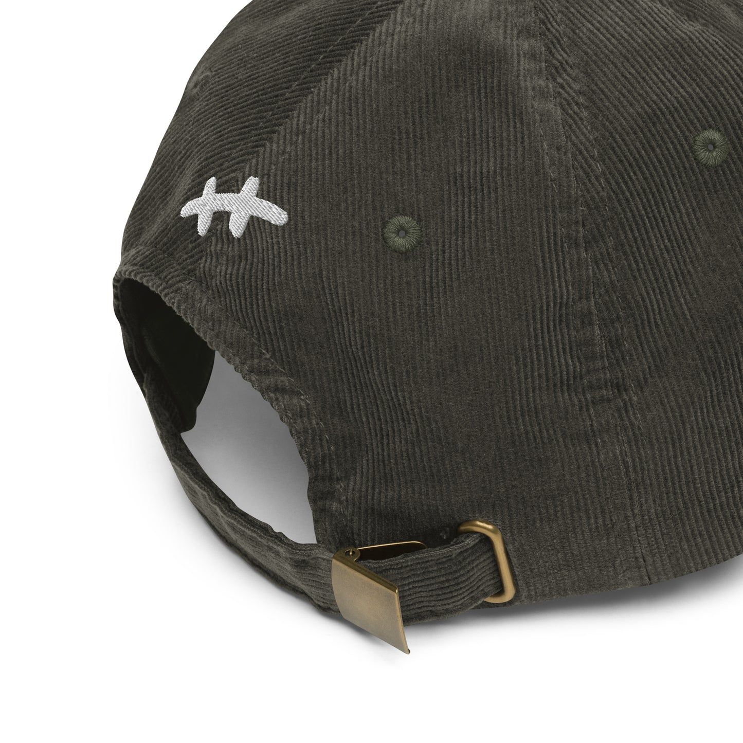 OLIVE CORDUROY HAT X UNISEX EMBROIDERED X VINTAGE STYLE